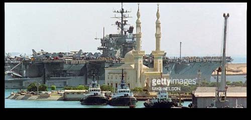 Naval warship at sea