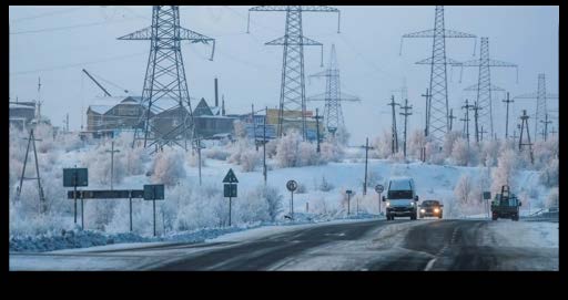 Power lines winter