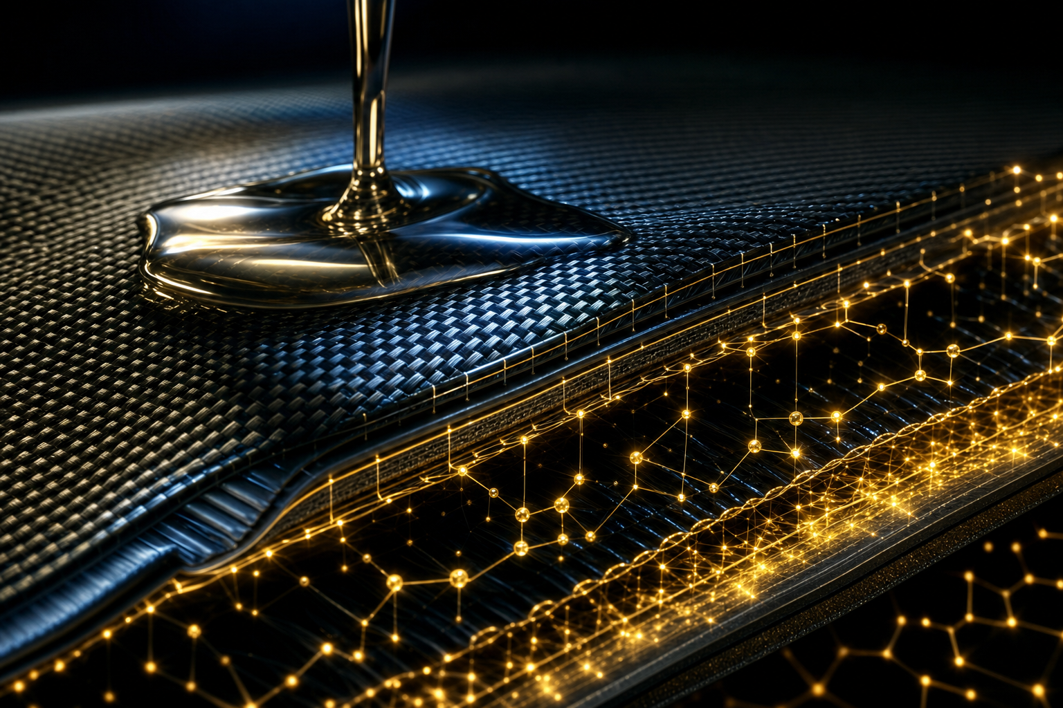 Theis Tekton carbon fiber and gold molecular material
